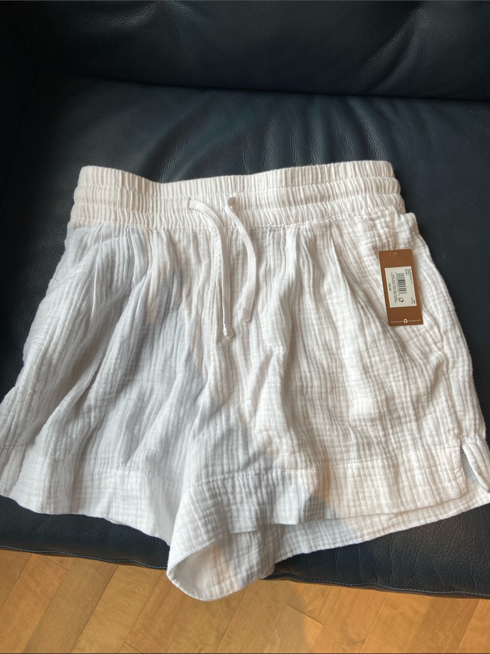 Denver Hayes White Lightweight Cotton Drawstring Shorts